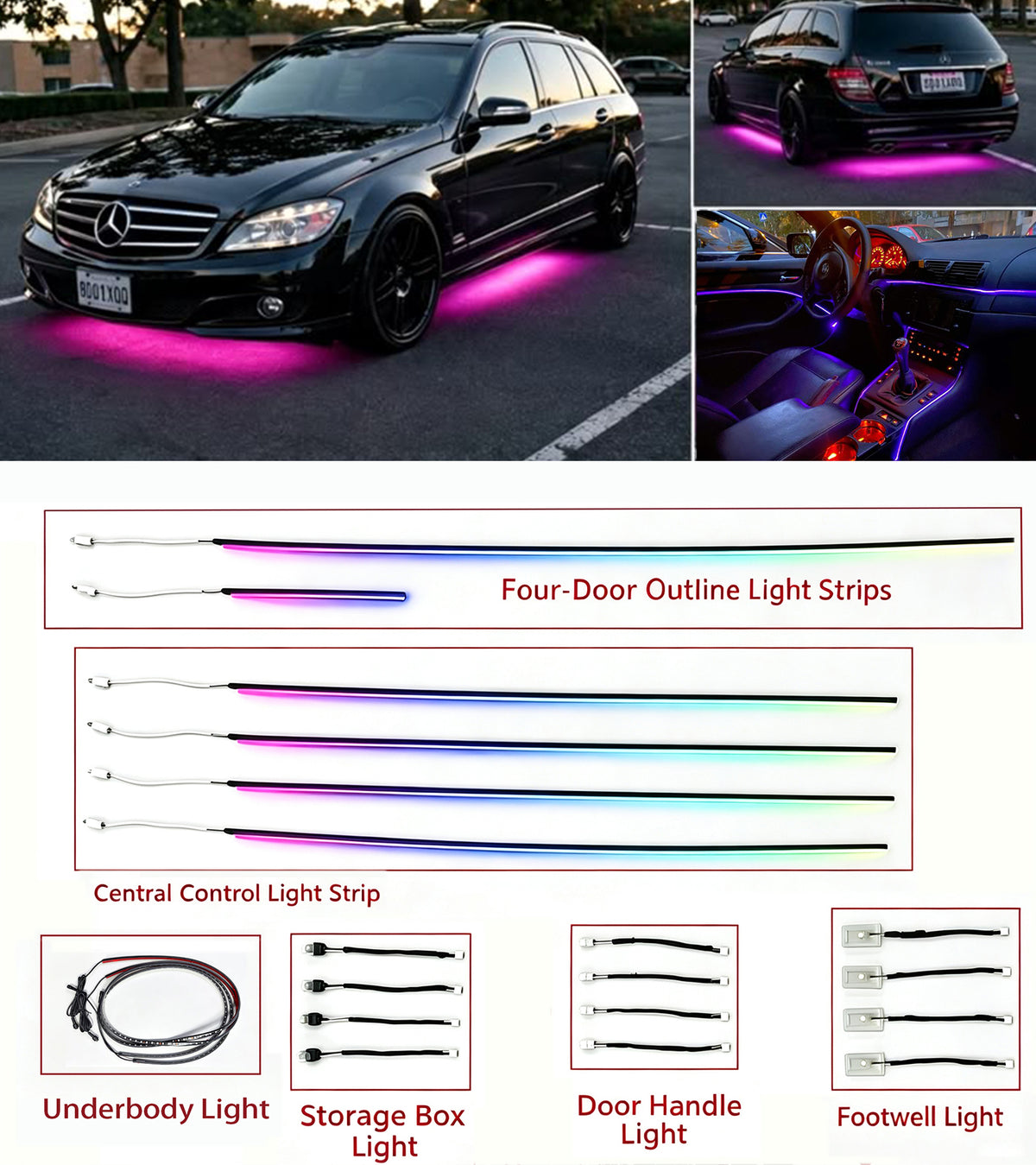 Universal Car Ambient Lighting Kit – Radar Warning Package