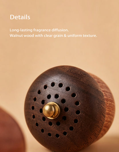 Solid Wood Nut-Shaped Car Air Freshener