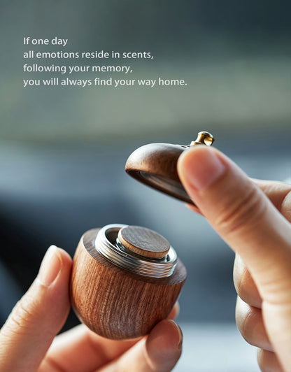 Solid Wood Nut-Shaped Car Air Freshener