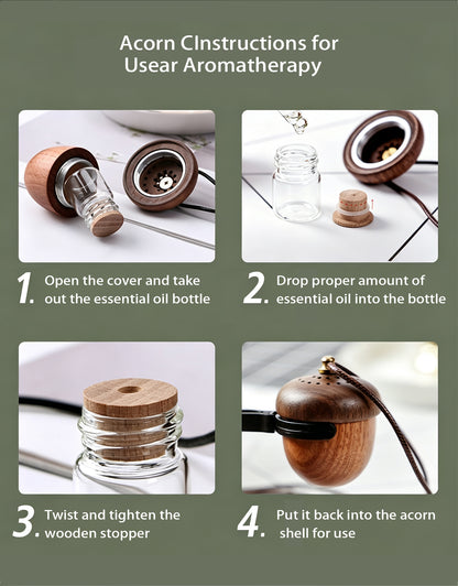 Solid Wood Nut-Shaped Car Air Freshener