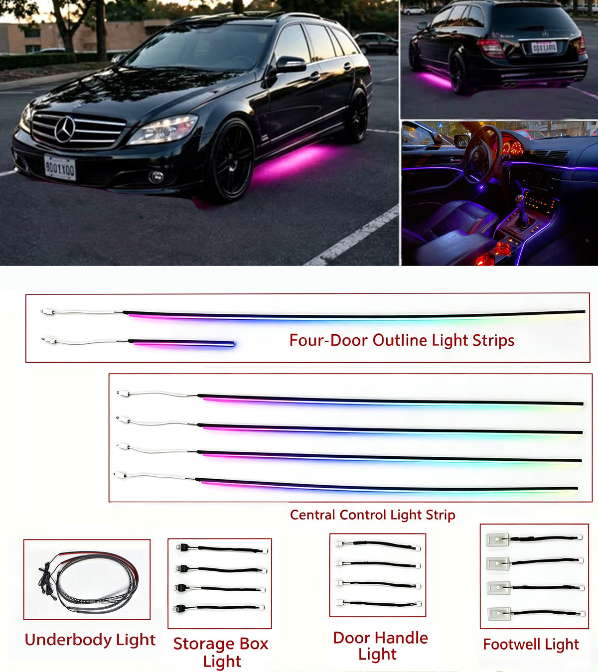 Universal Car Ambient Lighting Kit – Radar Warning Package