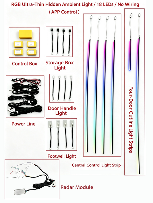 Universal Car Ambient Lighting Kit – Radar Warning Package