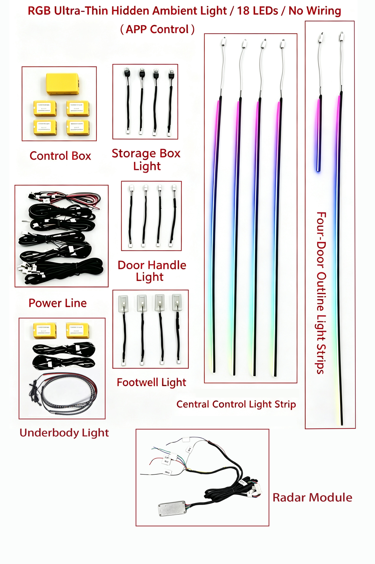 Universal Car Ambient Lighting Kit – Radar + Underbody Package