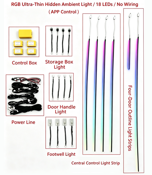 Universal 256-Color Car Ambient Lighting Kit – Base Package