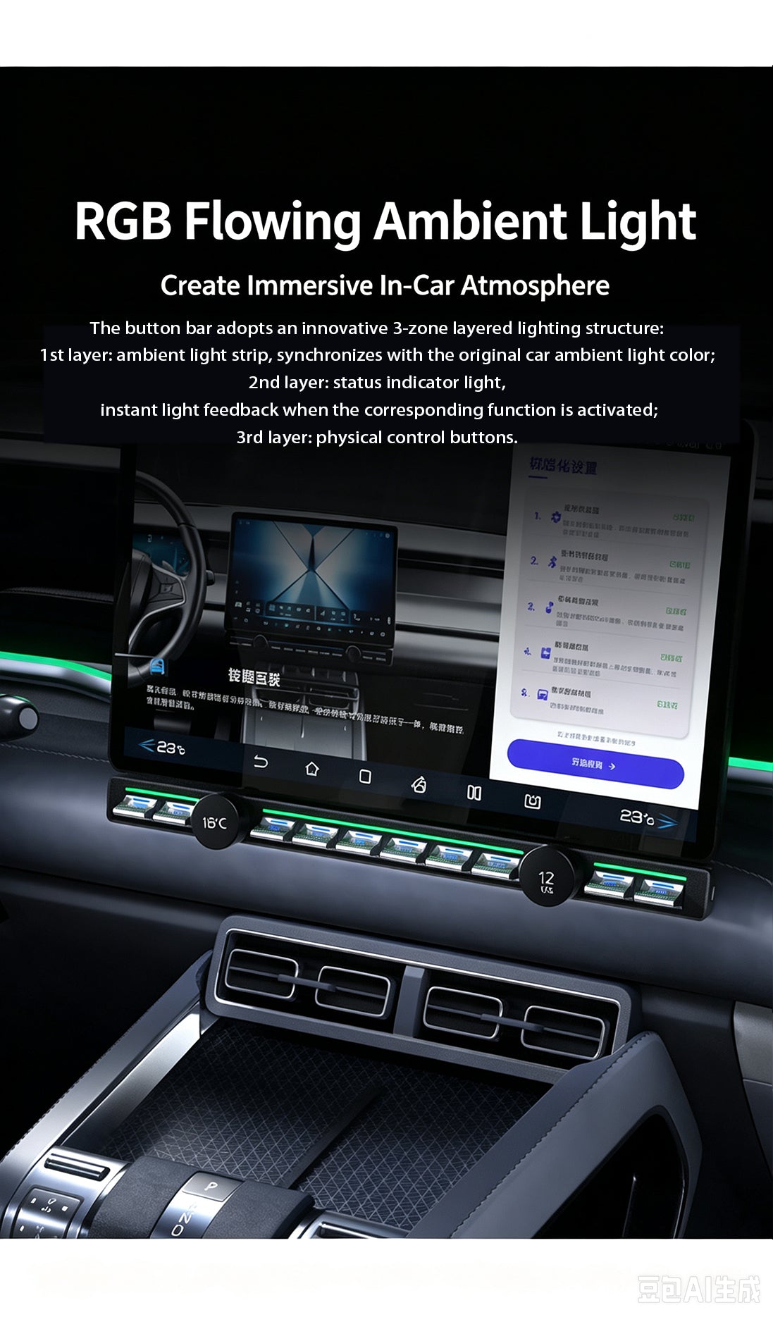 BYD Smart Physical Control Buttons with Ambient Lighting