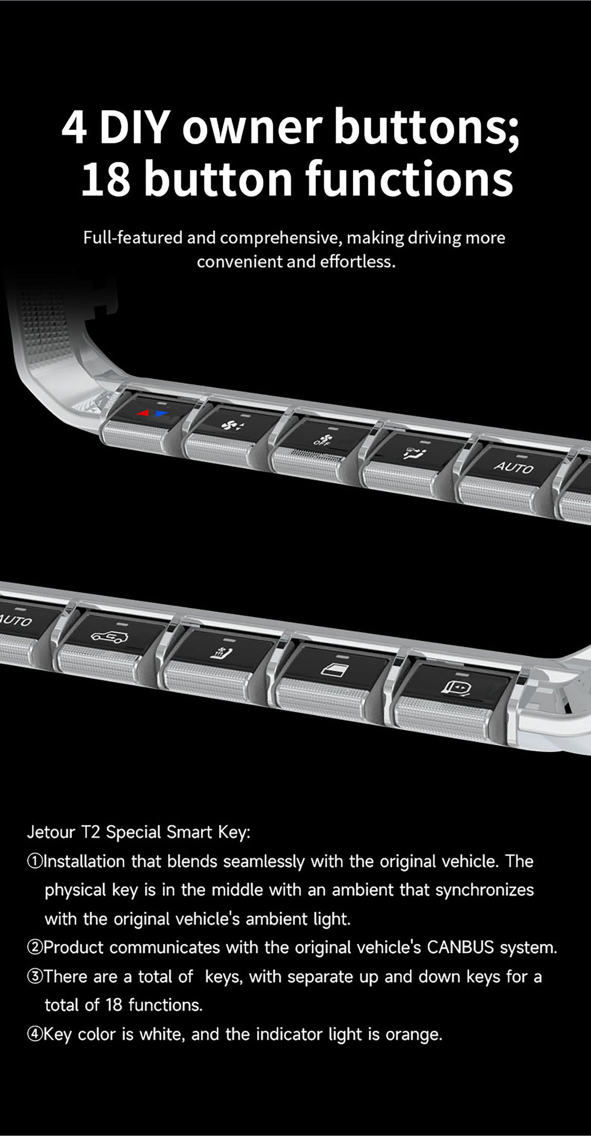 Smart Physical Control Buttons for JETOUR Traveler JETOUR T2